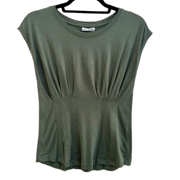 NWT! Good American Corseted Style Sleeveless Green Tee size 1 (small) - Picture 5 of 8